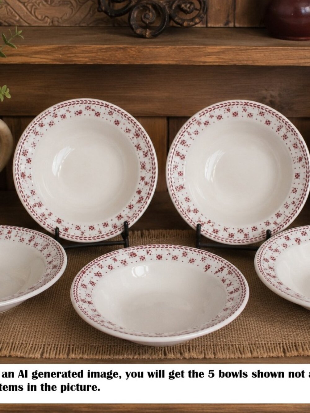 Vintage Homer Laughlin Rimmed Fruit Bowl Oakleaf Pattern Set of Five MINT